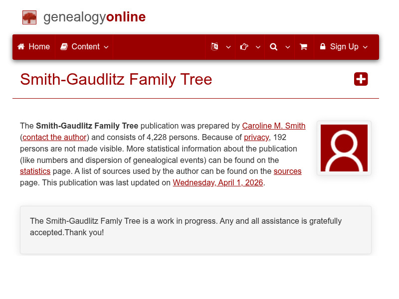 Screenshot van website