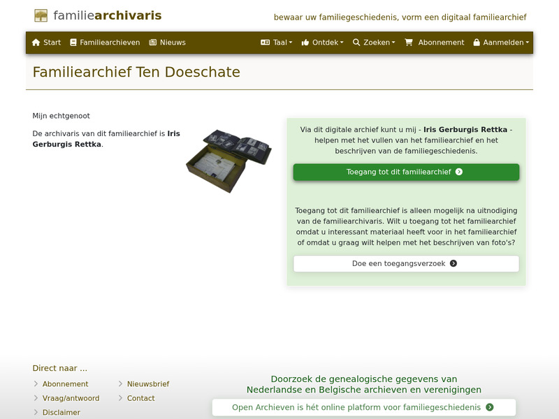 Screenshot van website