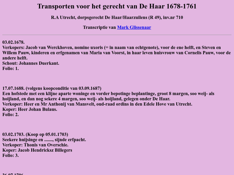 Screenshot van website