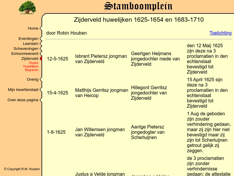 Screenshot van website