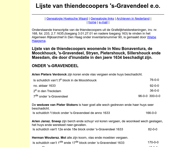 Screenshot van website