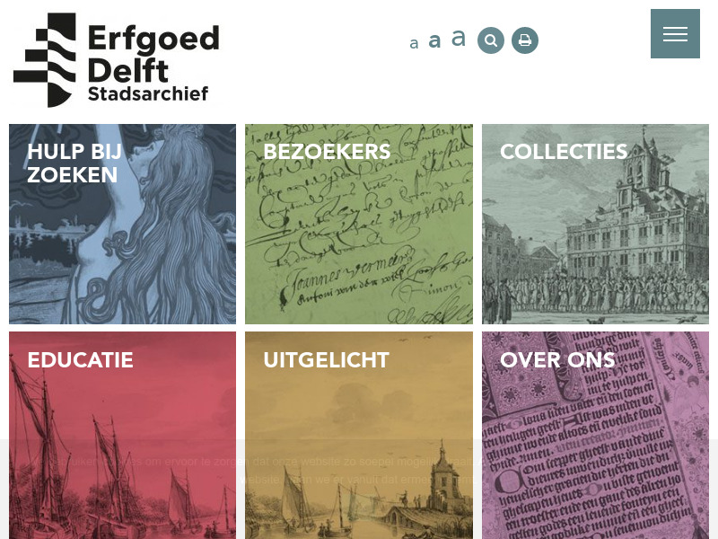 Screenshot van website