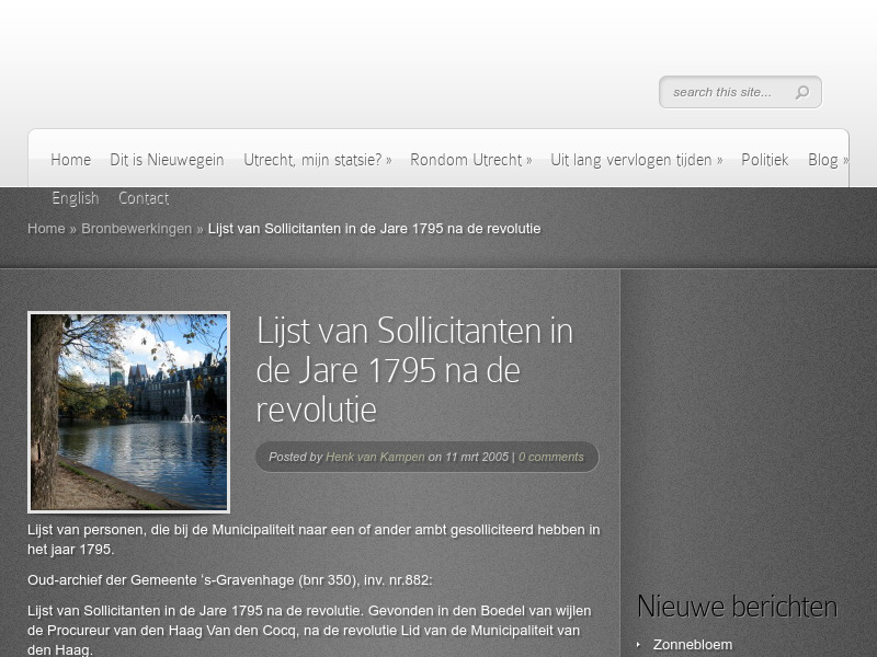 Screenshot van website