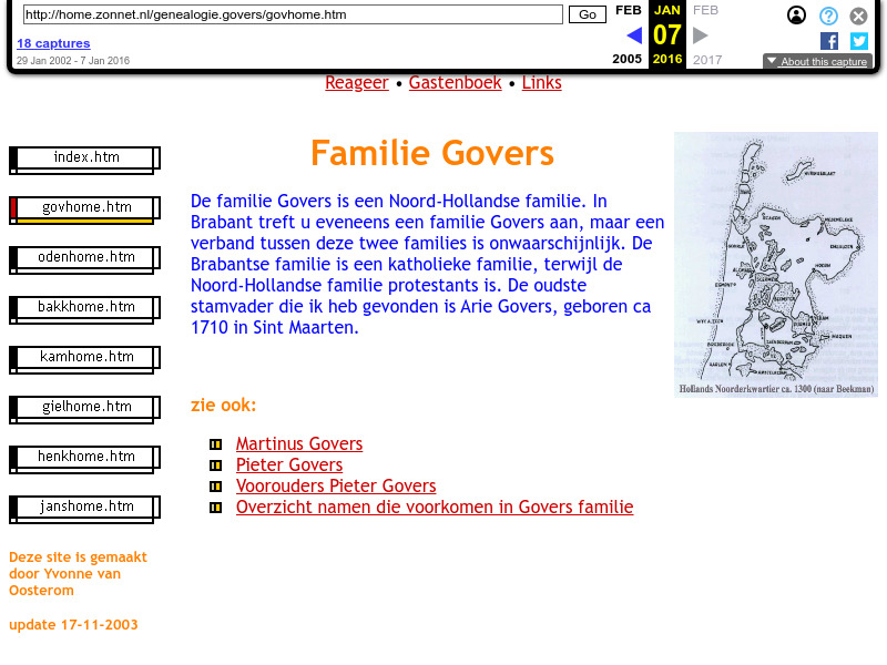 Screenshot van website