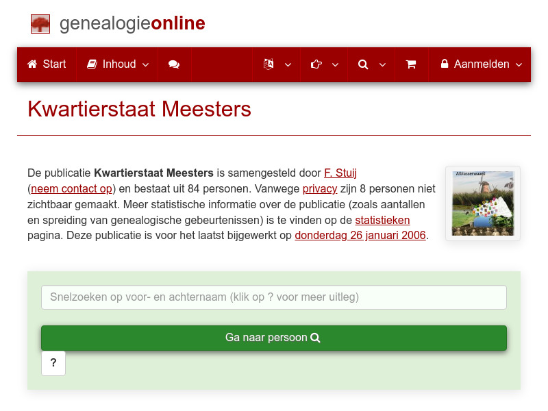 Screenshot van website