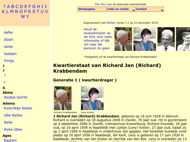 Screenshot van website