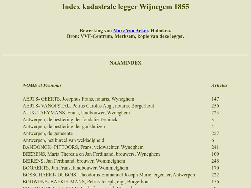 Screenshot van website