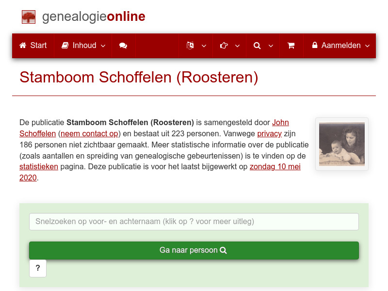 Screenshot van website