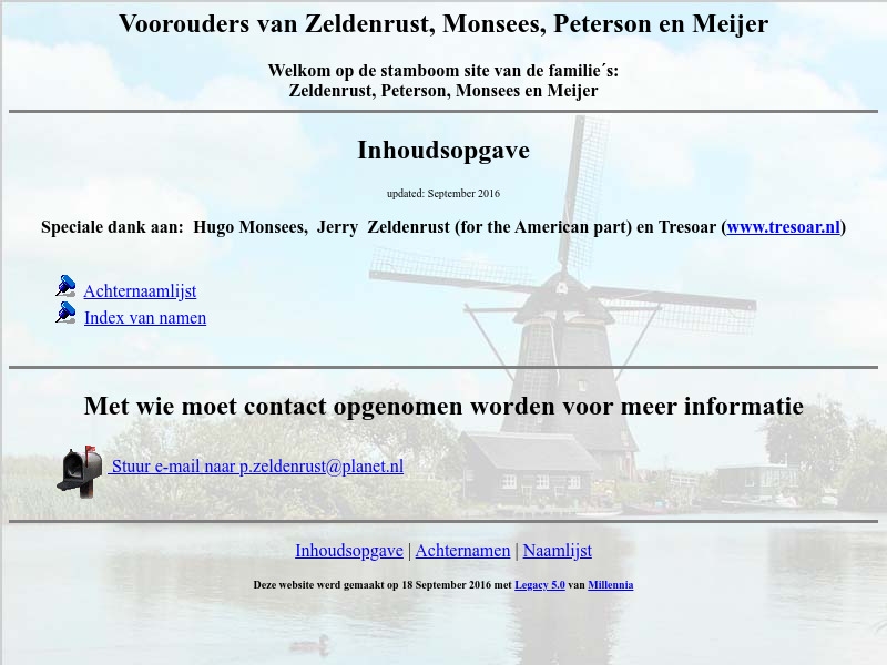 Screenshot van website
