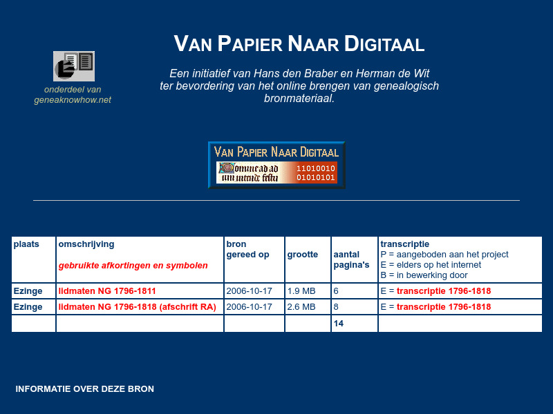 Screenshot van website
