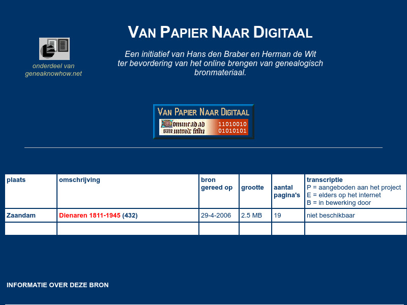 Screenshot van website