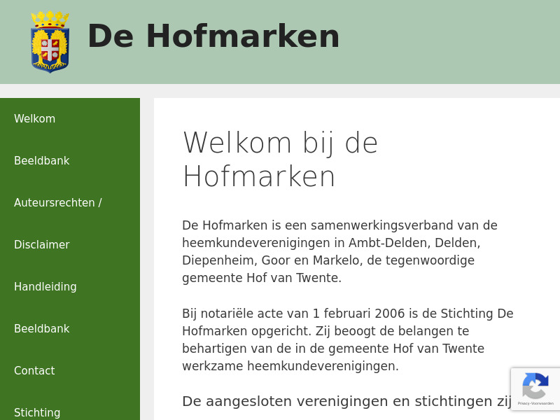 Screenshot van website