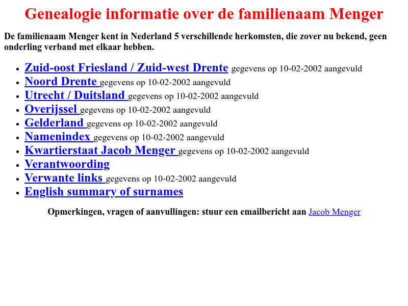 Screenshot van website