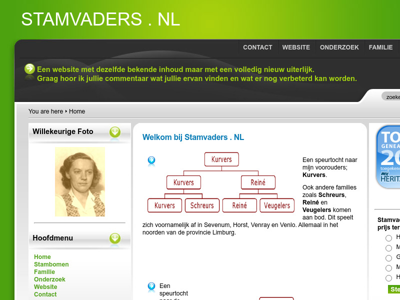 Screenshot van website