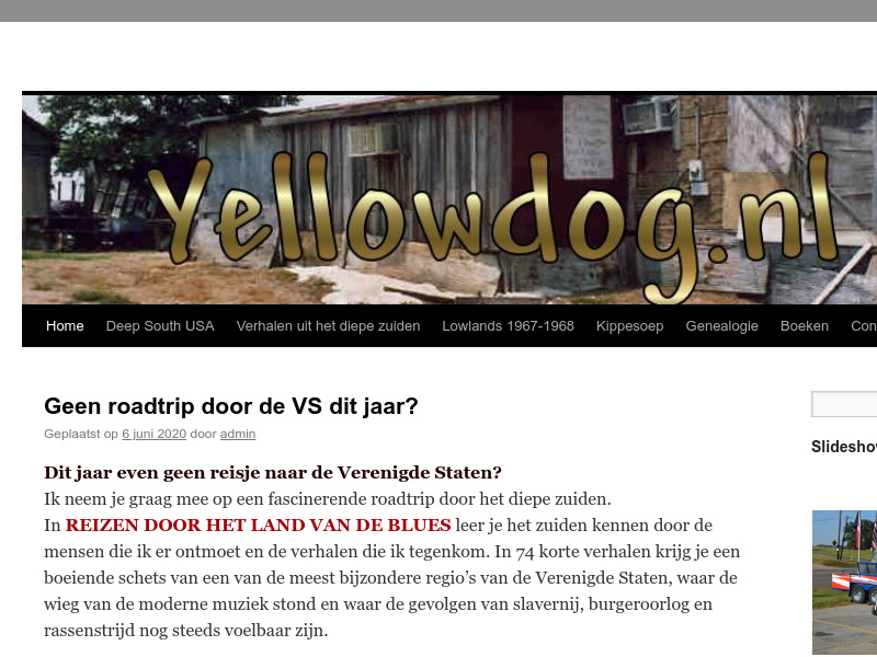 Screenshot van website