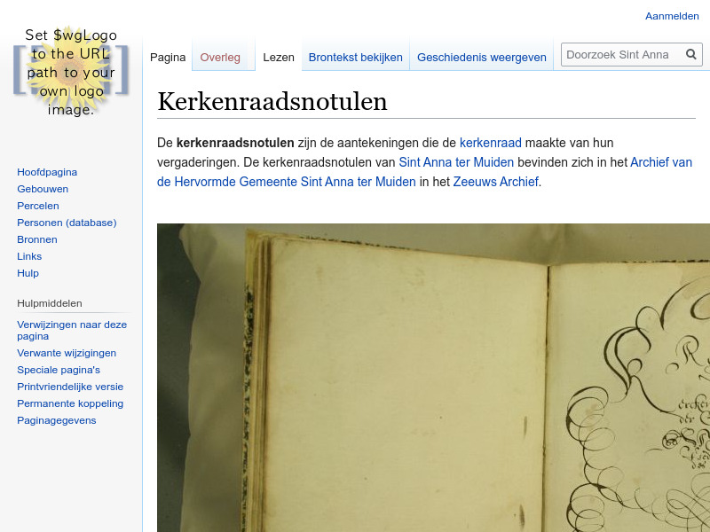 Screenshot van website