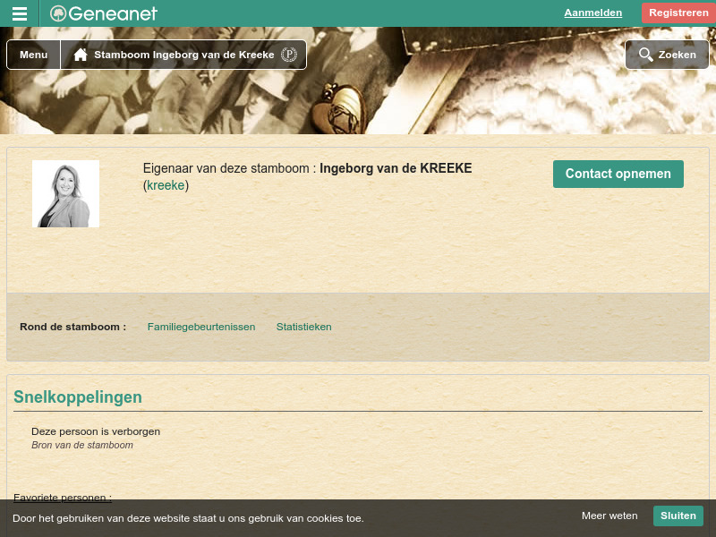 Screenshot van website