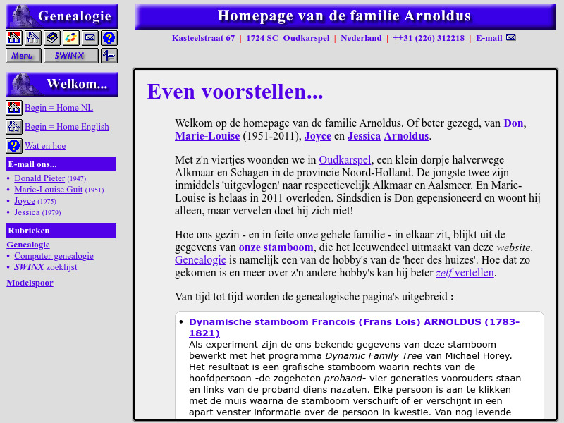 Screenshot van website