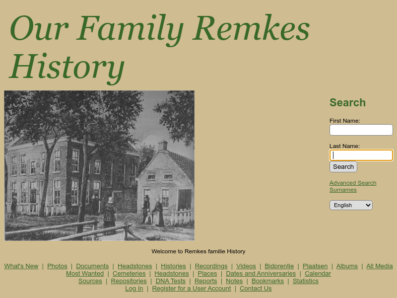 Screenshot van website