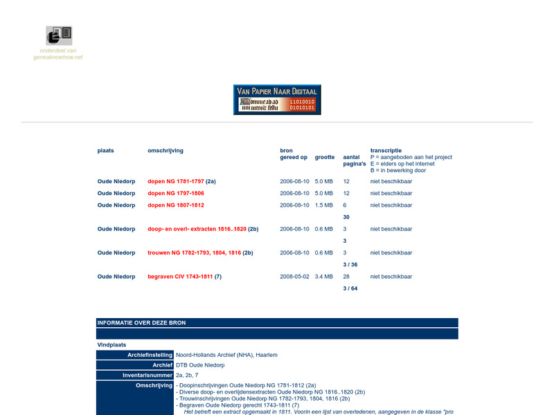 Screenshot van website