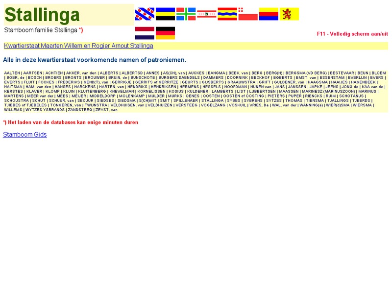 Screenshot van website