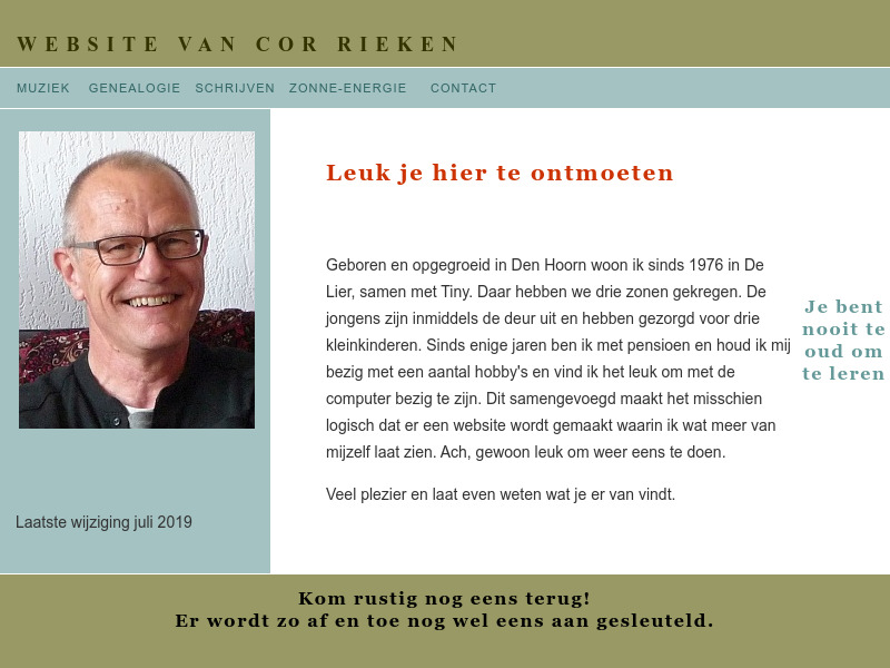 Screenshot van website