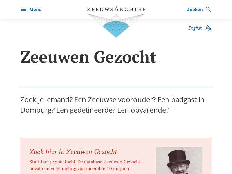Screenshot van website