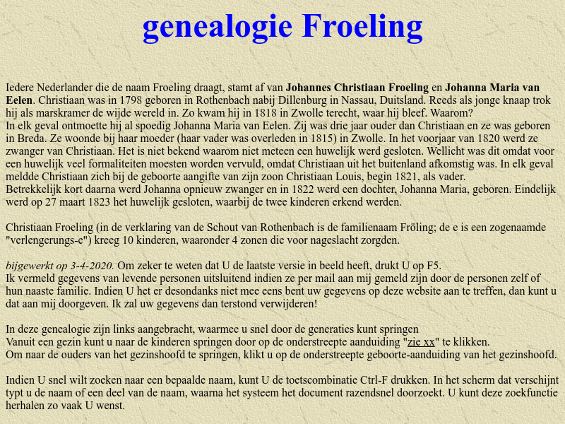 Screenshot van website