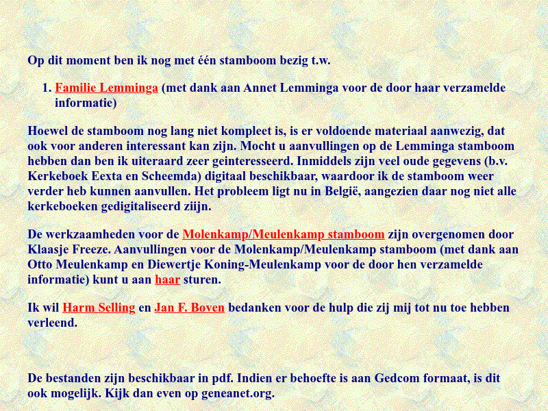Screenshot van website