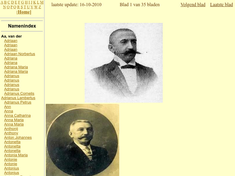 Screenshot van website