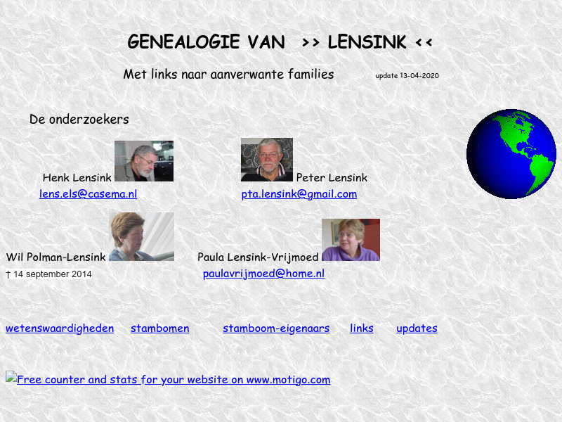 Screenshot van website