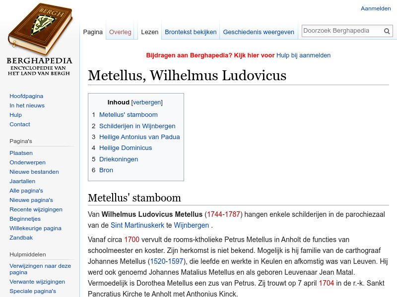 Screenshot van website