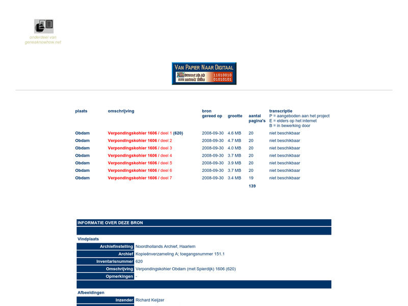 Screenshot van website
