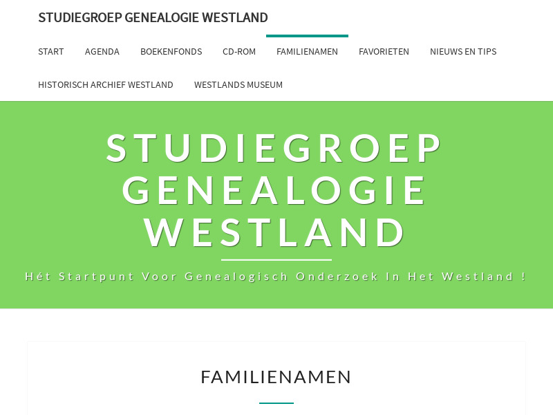 Screenshot van website