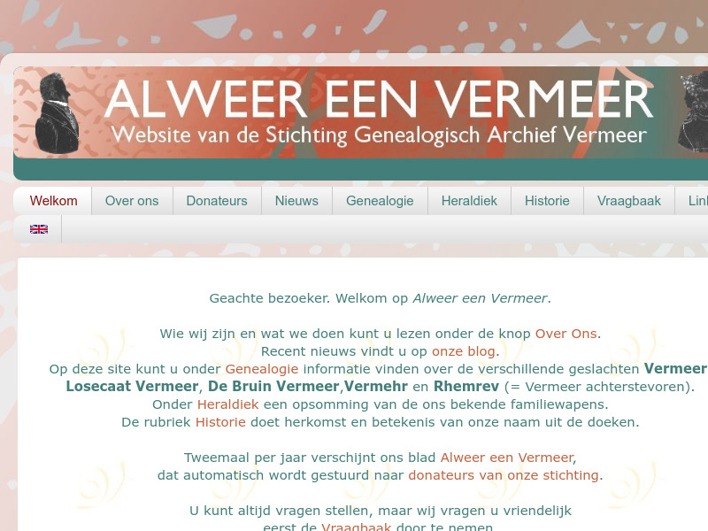 Screenshot van website