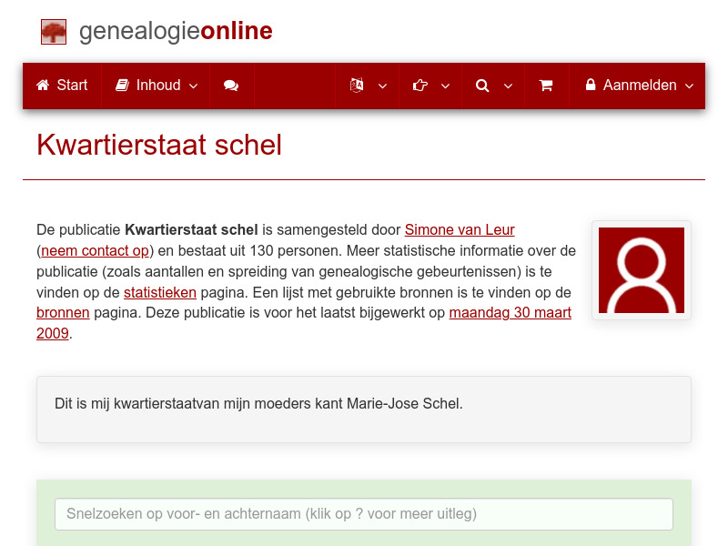 Screenshot van website