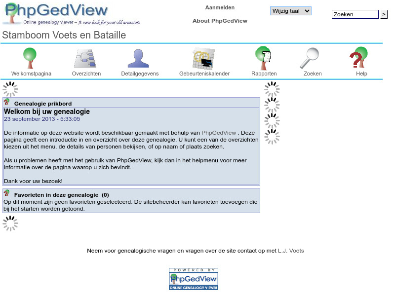 Screenshot van website