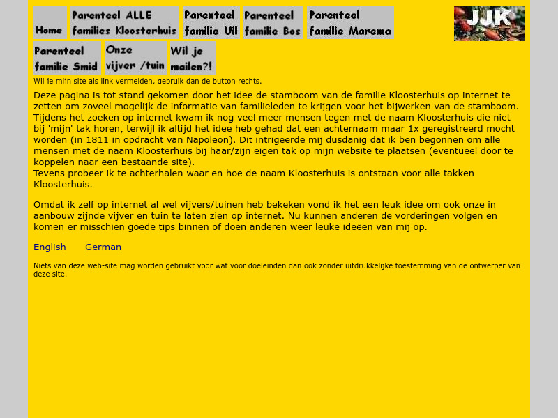 Screenshot van website