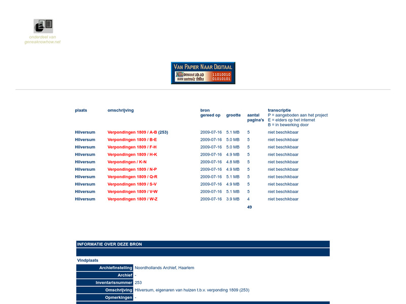 Screenshot van website
