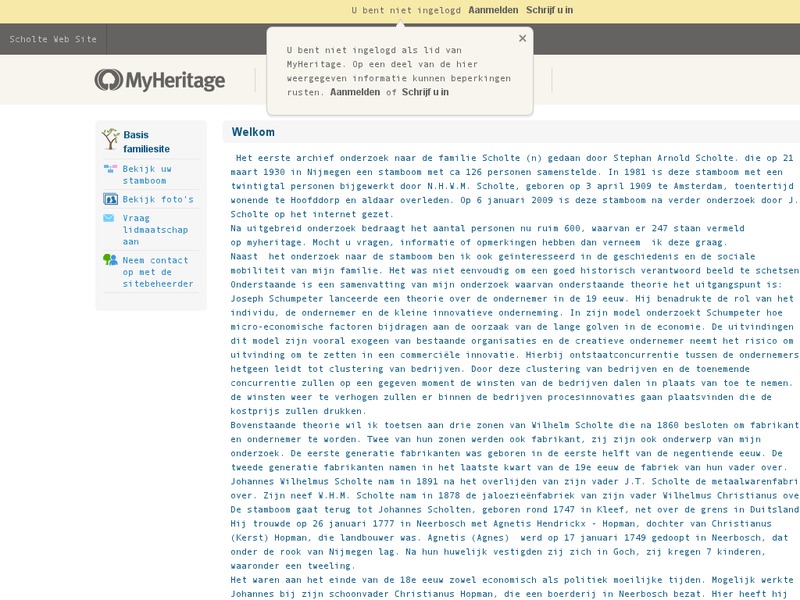 Screenshot van website