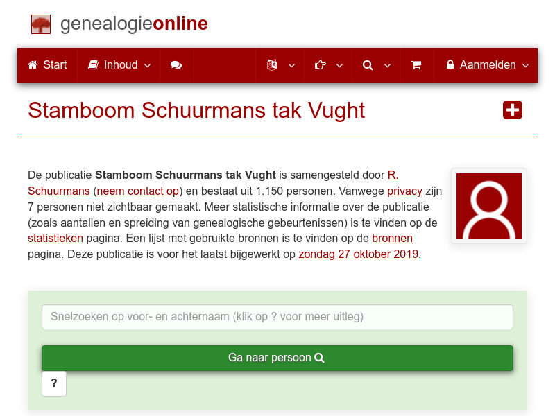 Screenshot van website