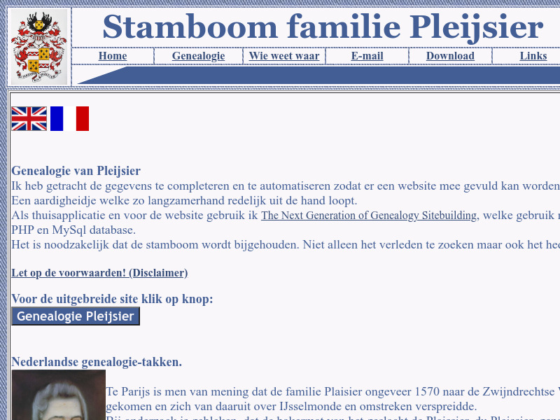 Screenshot van website