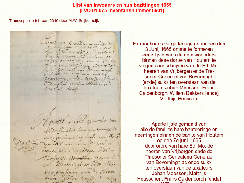 Screenshot van website