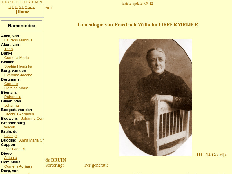 Screenshot van website