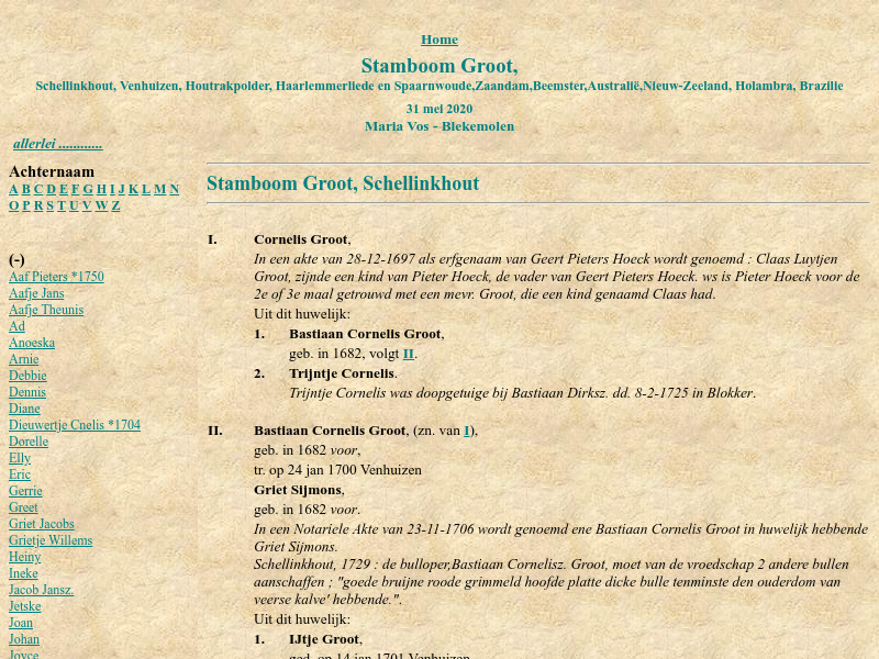 Screenshot van website