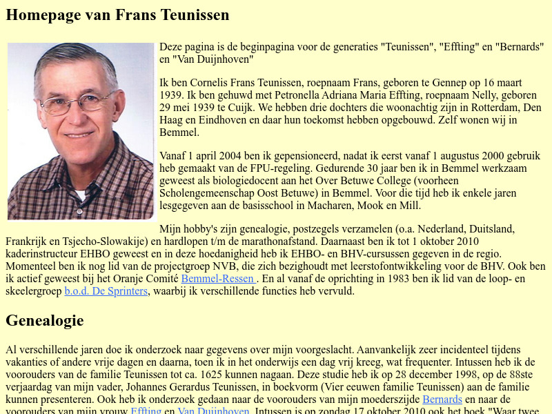 Screenshot van website