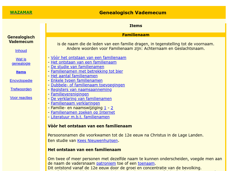 Screenshot van website
