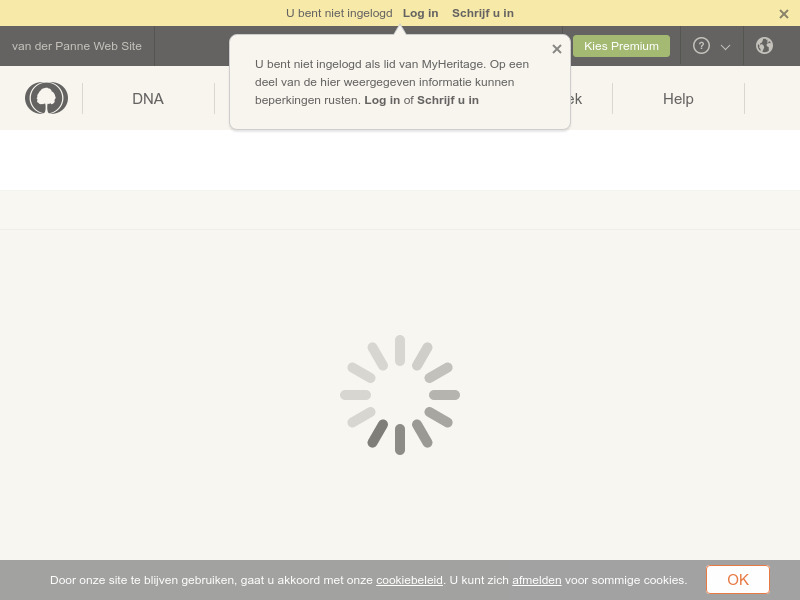 Screenshot van website