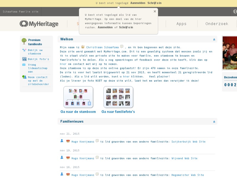 Screenshot van website