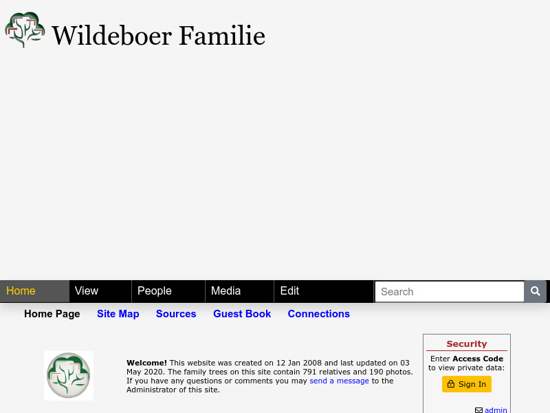 Screenshot van website